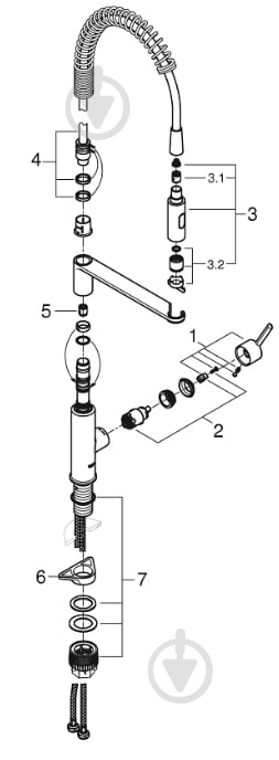 Змішувач для кухні Grohe Get з гнучким виливом (30361000) - фото 7