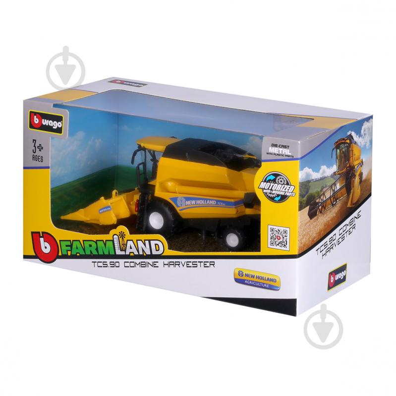 Модель Bburago Зерноуборочный комбайн New Holland TC5.90 (с кукурузной жаткой) 1:32 18-31722 - фото 3