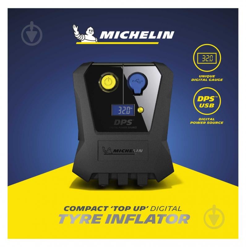 Компресcор автомобильный Michelin Compact Top Up Digital Tyre Inflator - фото 5