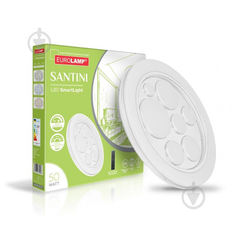 Світильник світлодіодний Eurolamp Smart Light Santini N11 з пультом ДК 50 Вт білий 3000-6500 К LED-ESL-50W-N11 - фото 1