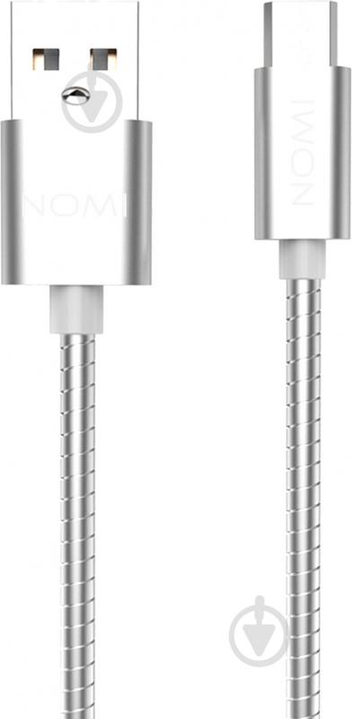 Кабель Nomi USB – microUSB 1 м серебряный DCWQ 10m - фото 1