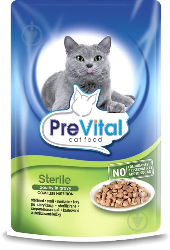 Корм PreVital с птицей в соусе 100 г - фото 1