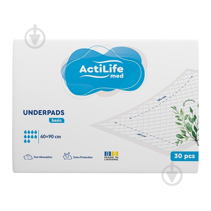 Пеленки одноразовые ActiLife Med Basic 30 шт. 60х90 см белый - фото 1