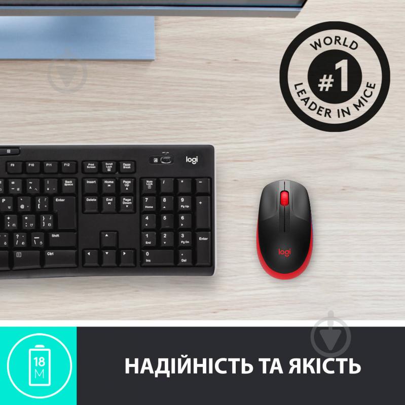 Мышка Logitech M190 Wireless Red - фото 5