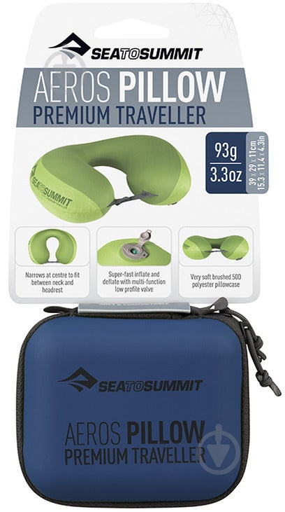 Подушка надувна Sea To Summit Aeros Premium Pillow Traveller STS APILPREMYHANB синій - фото 2