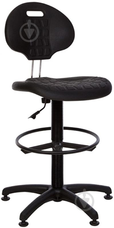 Крісло Nowy Styl Laborant GTS Ring Base Black Stopki чорний - фото 1