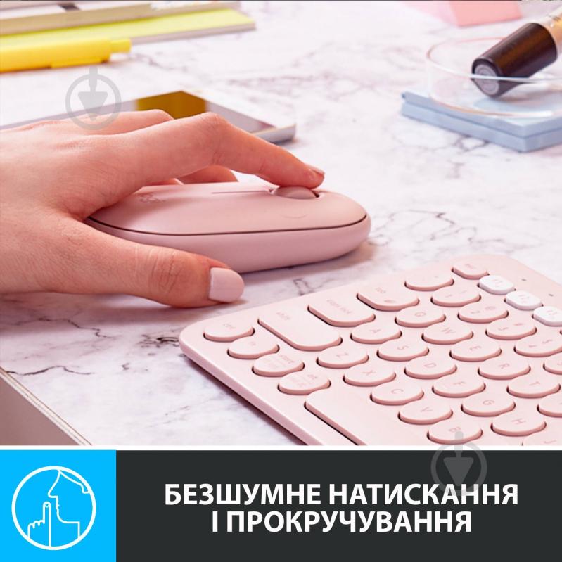 Мышка Logitech Pebble M350 Wireless Mouse rose (910-005717) - фото 3