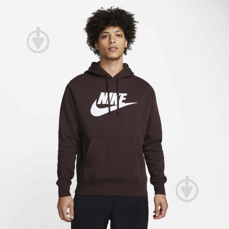 Худи Nike M NSW CLUB HOODIE PO BB GX BV2973-203 р. L бордовый - фото 1