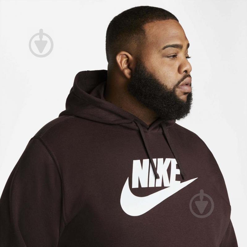 Худи Nike M NSW CLUB HOODIE PO BB GX BV2973-203 р. L бордовый - фото 8