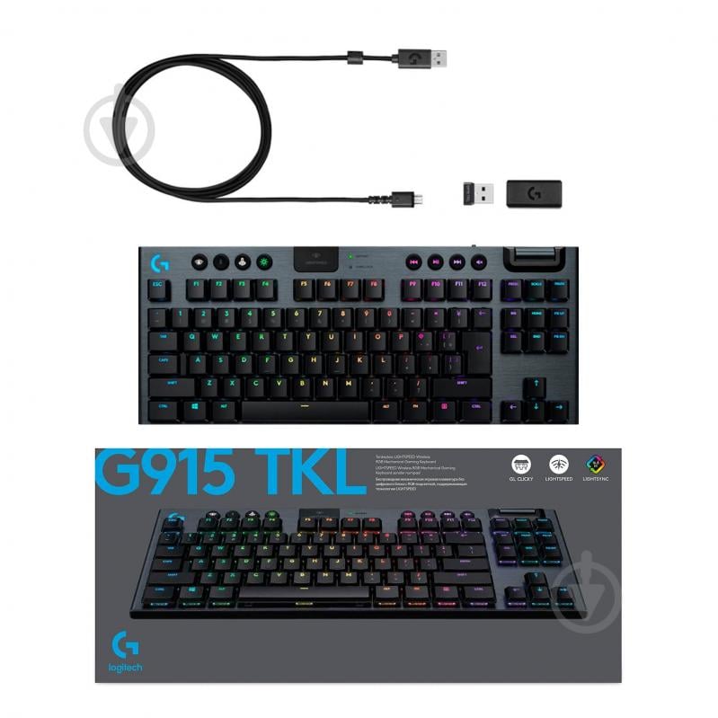 Клавиатура Logitech G915 Gaming TKL Tenkeyless (920-009536) black - фото 9