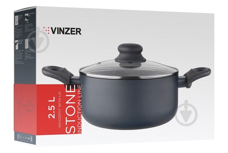 Кастрюля с крышкой Vinzer Stone Induction Line 2,5 л 50445 - фото 6
