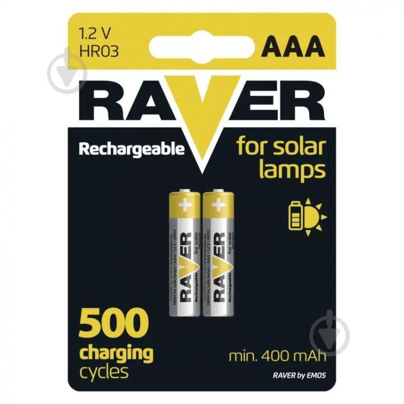 Акумулятор Emos RAVER HR03 NiMH 400mAh AAA (мізинчикові) 2 шт. (B7414) - фото 1 Акумулятор Emos RAVER HR03 NiMH 400mAh AAA (мізинчикові) 2 шт. (B7414) - фото 1