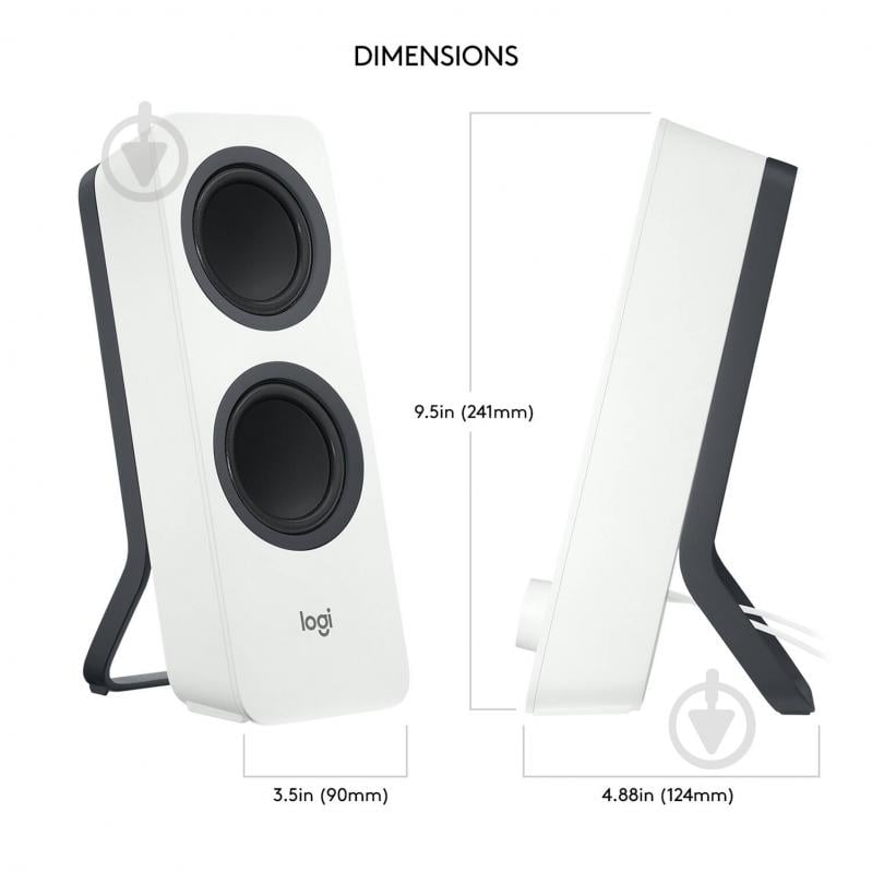 Акустична система Logitech Bluetooth Computer Speakers Z207 2.0 white - фото 4