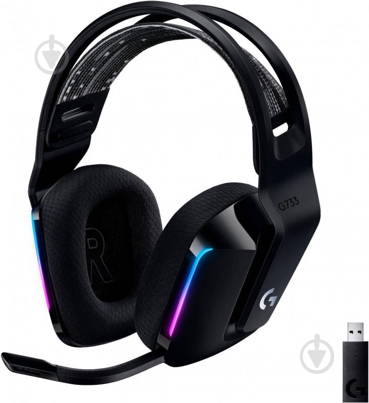 Гарнітура ігрова Logitech G733 LIGHTSPEED Wireless RGB Gaming Headset black (981-000864) - фото 1