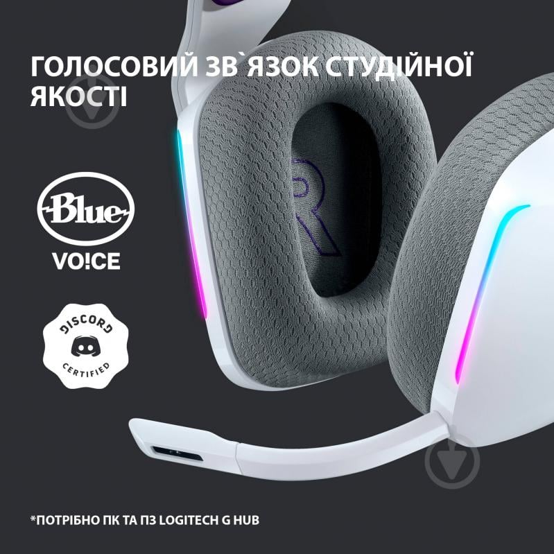 Гарнитура игровая Logitech G733 LIGHTSPEED Wireless RGB Gaming Headset white (981-000883) - фото 9