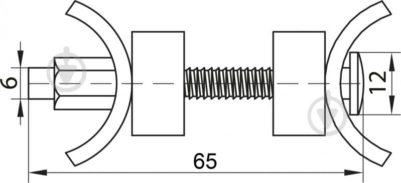 Стяжка для столешницы L65 мм DC - фото 2