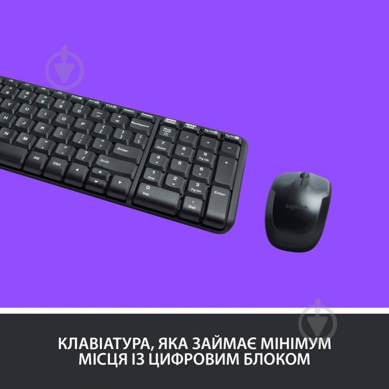 Комплект клавиатура + мышь Logitech Wireless Combo MK220 black (920-003169) - фото 3