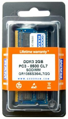 Оперативная память GOODRAM SODIMM DDR3 4 GB (1x4GB) 1600 MHz (W-AMM16004G) - фото 1