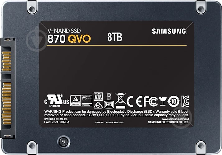 SSD-накопичувач Samsung 870 QVO 8000GB 2,5" SATA III MLC (MZ-77Q8T0BW) - фото 5