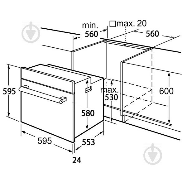 Духова шафа Minola OE 6615 WH - фото 17