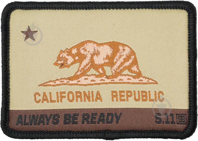 Шеврон 5.11 Tactical р. OS California State Bear Patch Coyote коричневый - фото 1