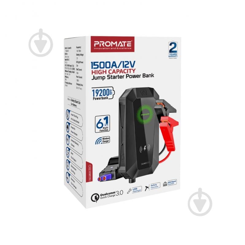 Аккумулятор электрический Promate 19200 mAh с функцией стартера hexabolt-20.black - фото 8