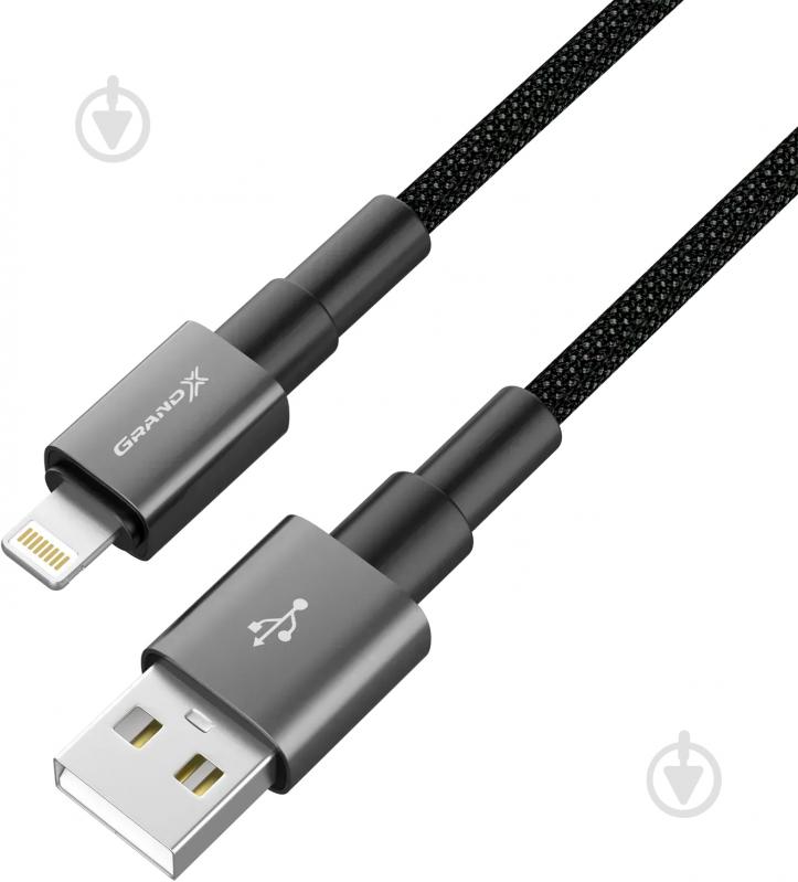 Кабель Grand-X USB-Lightning 1 м черный (PL-08) - фото 3 Кабель Grand-X USB-Lightning 1 м черный (PL-08) - фото 3