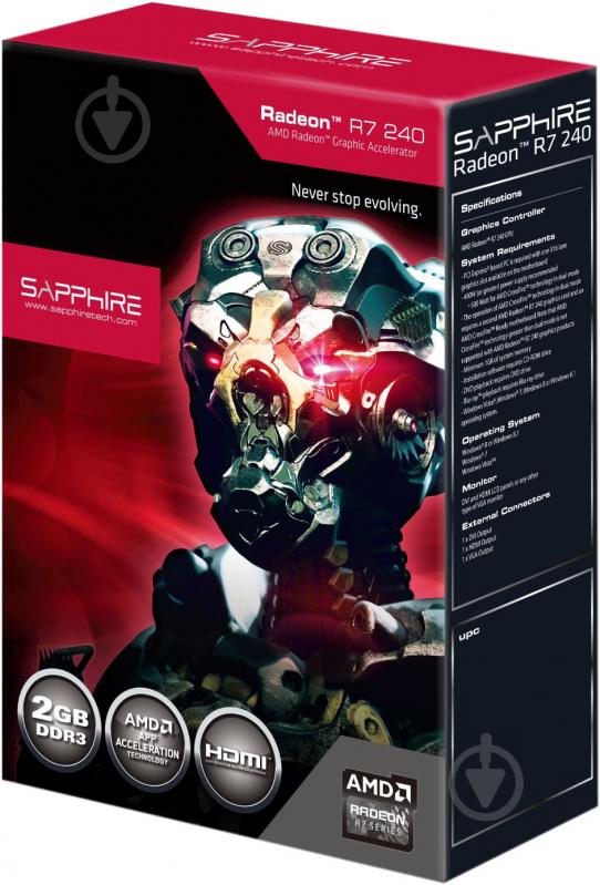 Видеокарта Sapphire Radeon R7 240 2GB GDDR3 128bit (11216-00-20G) - фото 3