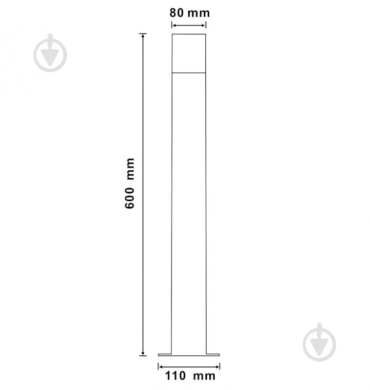 Стовпчик Polux Dallas 60 см E27 IP44 графіт - фото 2