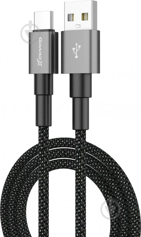 Кабель Grand-X USB — Type-C 1 м чорний (PC-08B) - фото 2