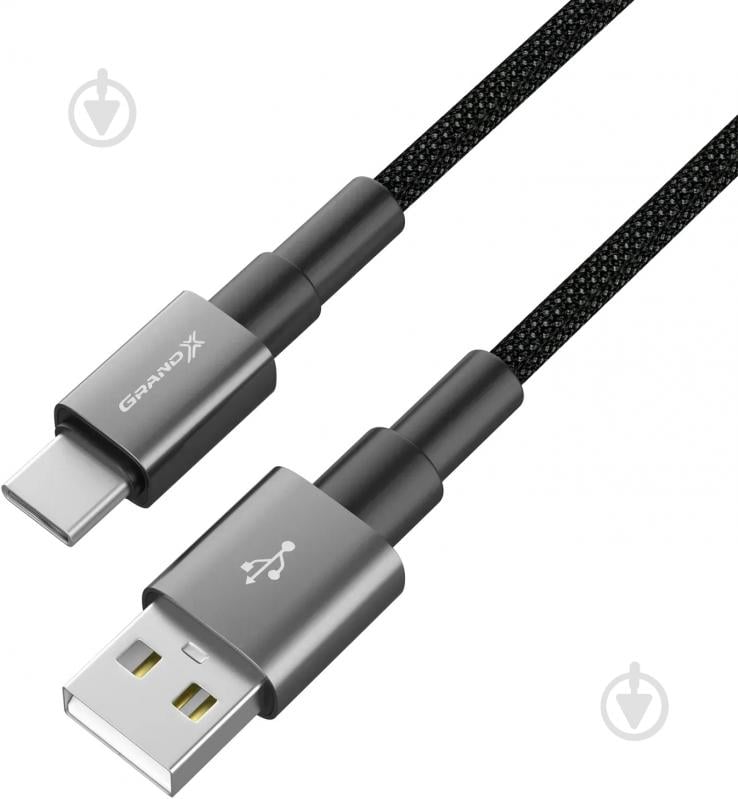 Кабель Grand-X USB — Type-C 1 м чорний (PC-08B) - фото 3