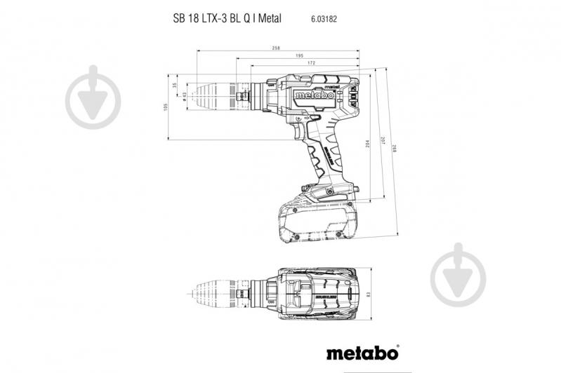 Шуруповерт ударный аккумуляторный Metabo SB 18 LTX-3 BL Q I 603182850 - фото 4