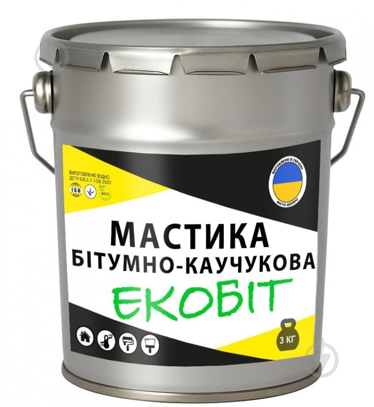 Мастика битумно-каучуковая ECOBIT Мастика битумно-каучуковая 3 кг - фото 1