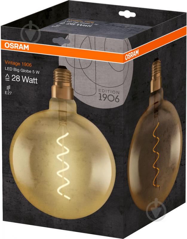 Лампа світлодіодна Osram FIL Vintage Spiral Globe 5 Вт E27 2000 К 220 В жовта 4058075092013 - фото 6