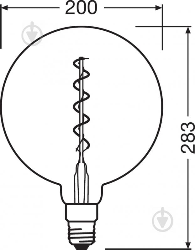 Лампа світлодіодна Osram FIL Vintage Spiral Globe 5 Вт E27 2000 К 220 В жовта 4058075092013 - фото 2