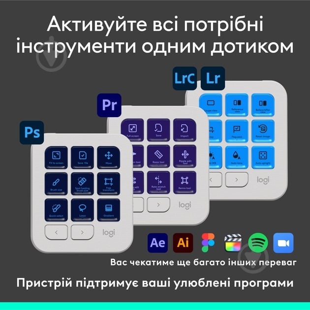 Консоль Logitech MX Creative Console (L920-012932) pale grey - фото 8 Консоль Logitech MX Creative Console (L920-012932) pale grey - фото 8