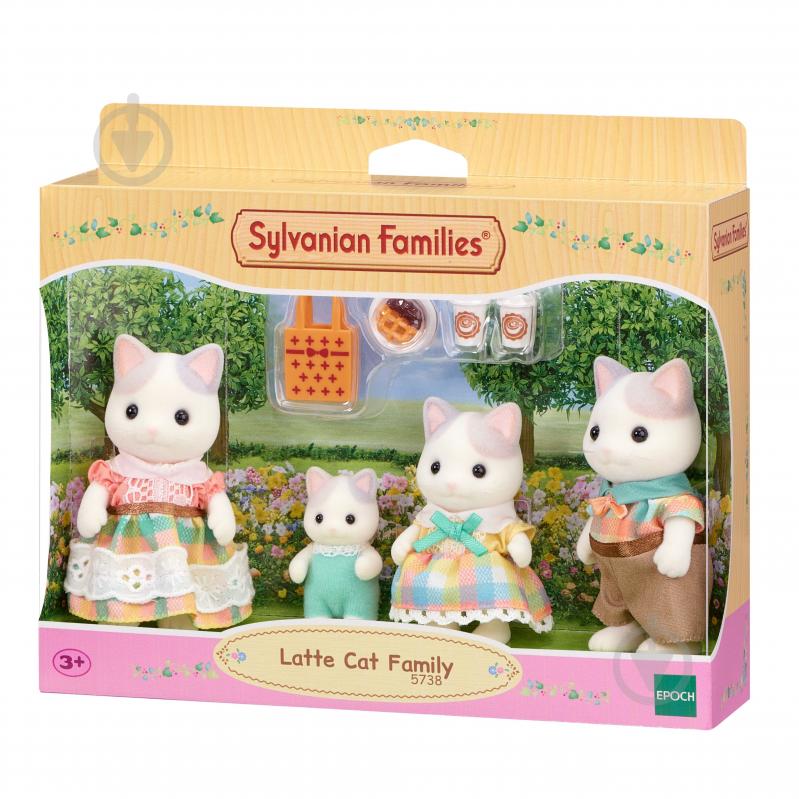 Фигурка коллекционная Sylvanian Families Семья Котов Латте 5738 - фото 1