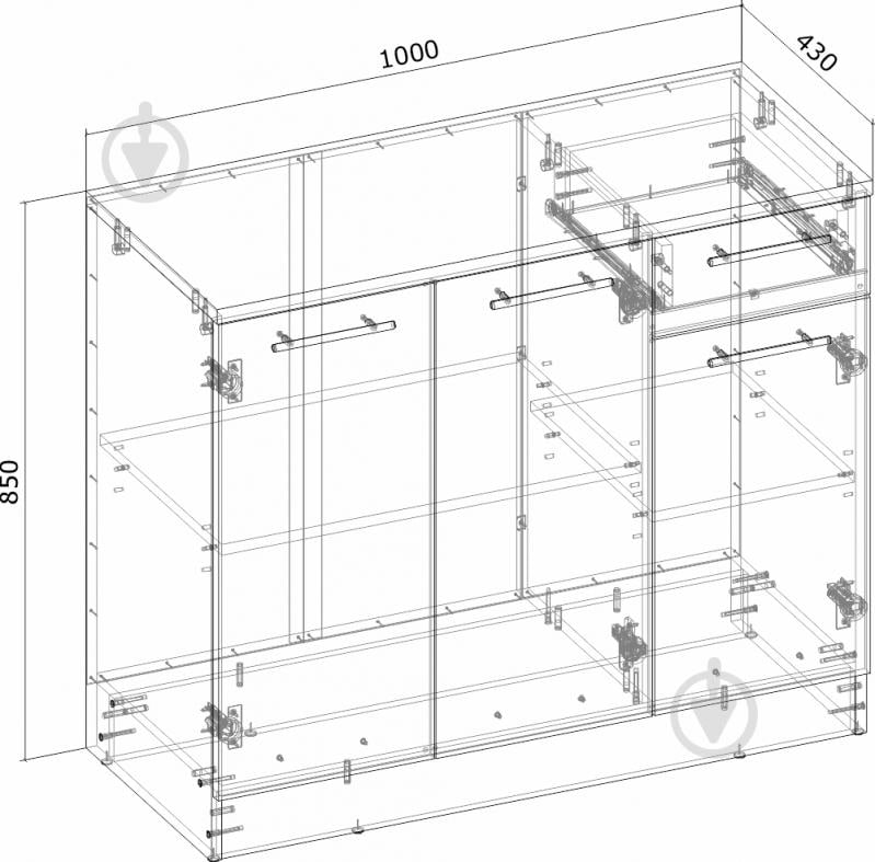 Буфет Грейд Palmer 100 низ 850х1000х430 мм белый / дуб сонома - фото 3 Буфет Грейд Palmer 100 низ 850х1000х430 мм белый / дуб сонома - фото 3