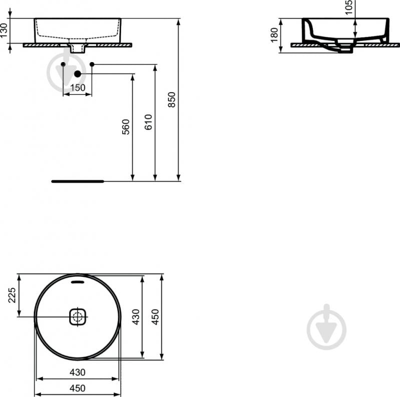 Умывальник Ideal Standard STRADA II T2961 - фото 3 Умывальник Ideal Standard STRADA II T2961 - фото 3