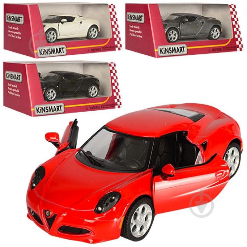 Автомодель Kinsmart 1:32 Alfa Romeo 4С 2013 KT5366W - фото 1