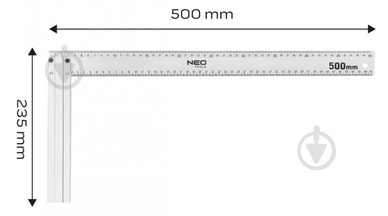 Угольник NEO tools 500 x 235 мм 72-147 - фото 2