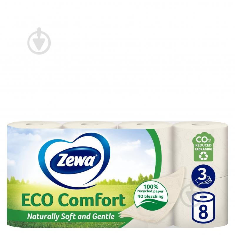Туалетний папір Zewa Eco Comfort (150 відривів) тришаровий 8 шт. - фото 1