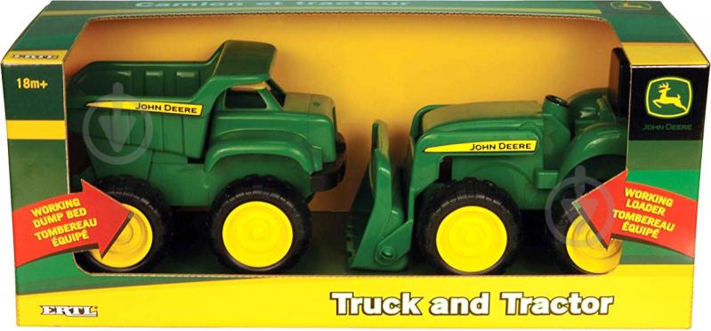 Игровой набор Tomy John Deere из мини трактора с ковшом и самосвалом 42952V - фото 4