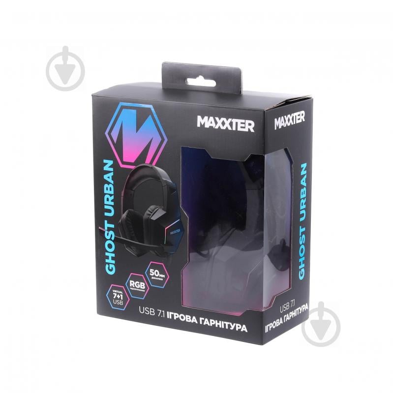 Навушники Maxxter Ghost Urban black 7.1 RGB підсвічування - фото 6