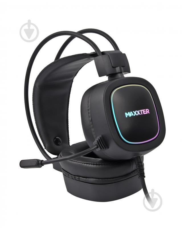 Наушники Maxxter Ghost Helmet black USB 7.1 RGB подсветка - фото 2