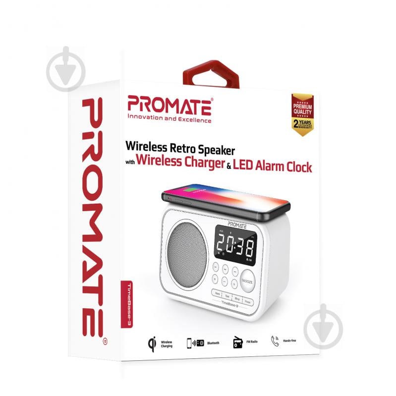 Акустика Promate TimeBase-3 1.1 white (timebase-3.white) - фото 9