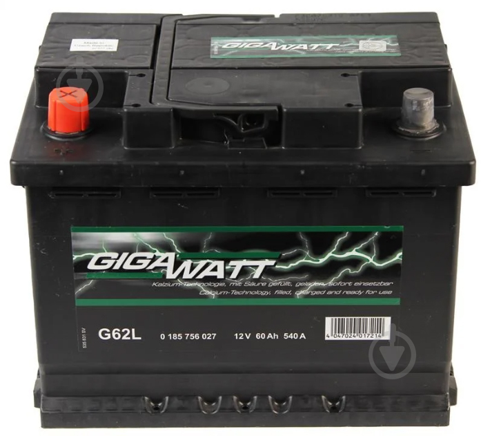 Акумулятор автомобільний GIGAWATT 60Ah 540A 12V «+» ліворуч (185756027) - фото 1