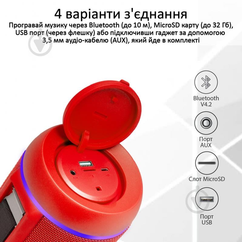 Портативная колонка Promate Silox-Pro 2.0 red (silox-pro.red) - фото 6