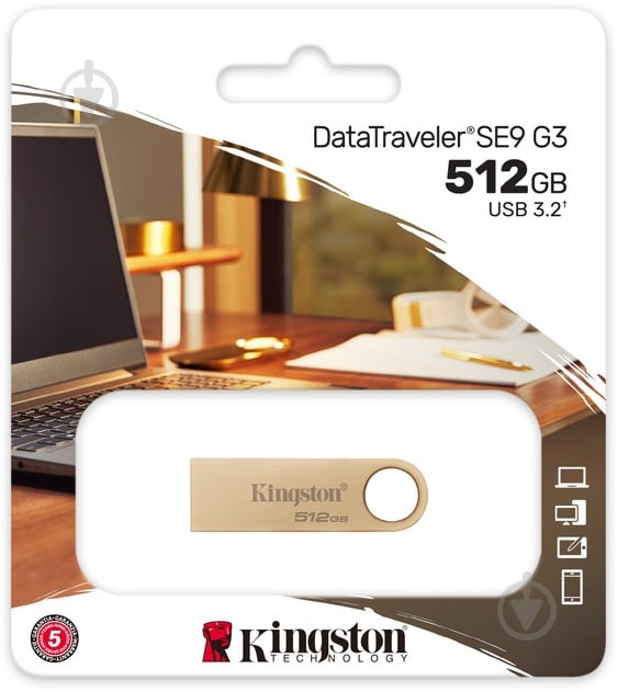 Флеш-память Kingston DataTraveller SE9 G3 512 ГБ USB 3.2 Gen. 1 gold (DTSE9G3/512GB) - фото 12