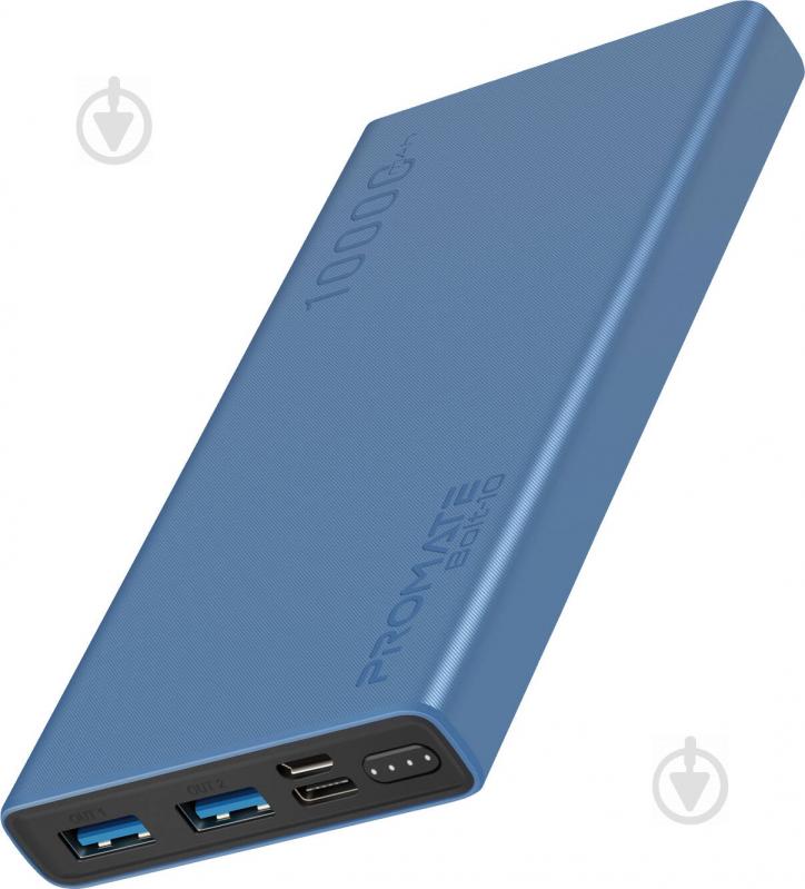 Повербанк Promate 10Вт 2xUSB 10000 mAh (bolt-10.blue) - фото 1